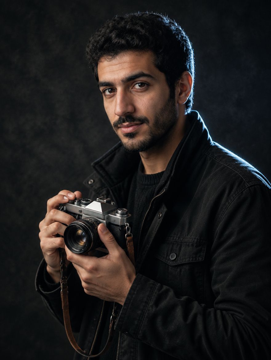 Youssef Hassan holding his camera
